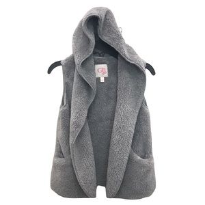 GB girls Faux Fur Hooded Vest with Pockets